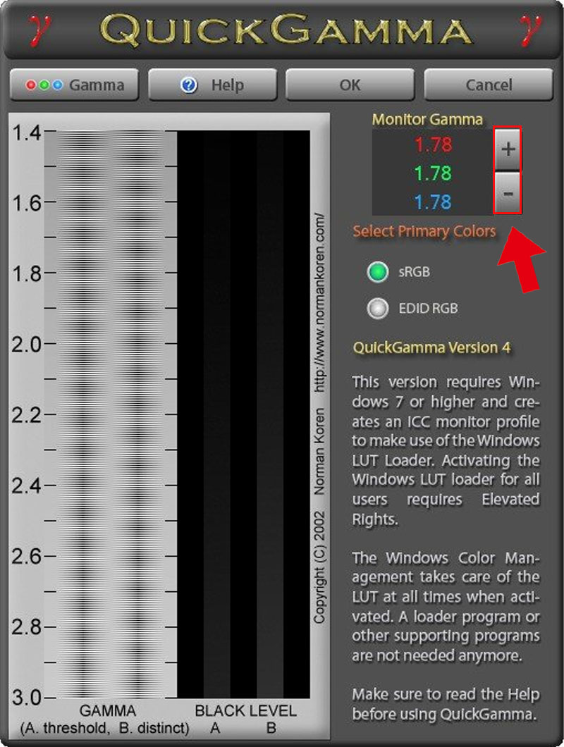 Thay đổi hệ số gamma đơn giản 